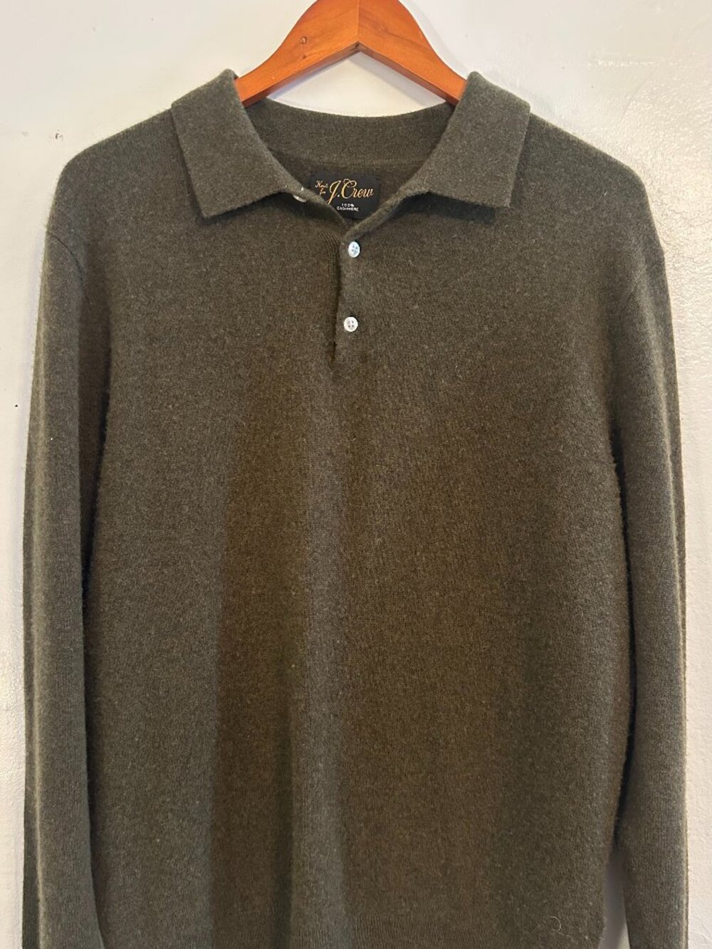 JCrew 100% Cashmere Mens collared polo